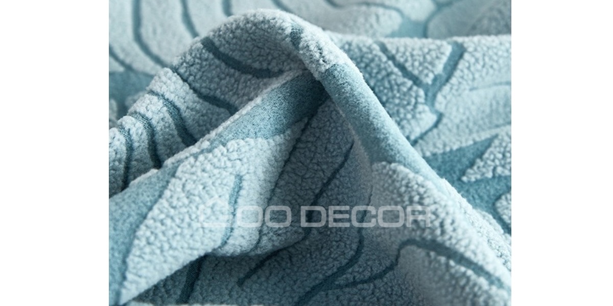 Bọc đệm ghế sofa họa tiết lá bằng vải nhung dày dặn GOO Decor
