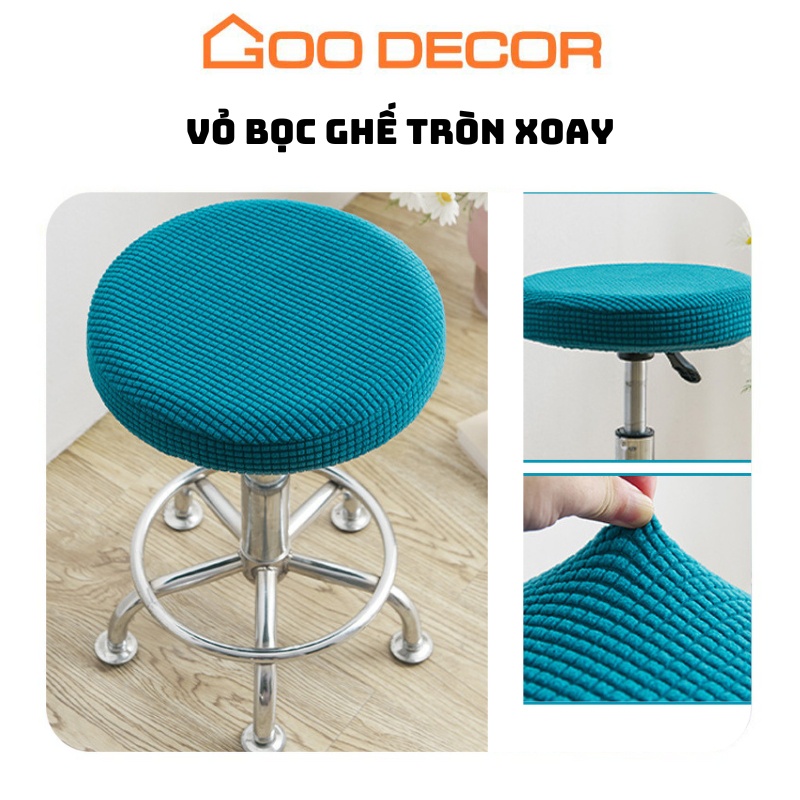 Bọc ghế xoay vải nhung gân co giãn mềm mại GOO Decor