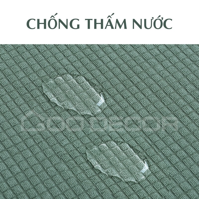 Bọc ghế xoay vải nhung gân co giãn mềm mại GOO Decor