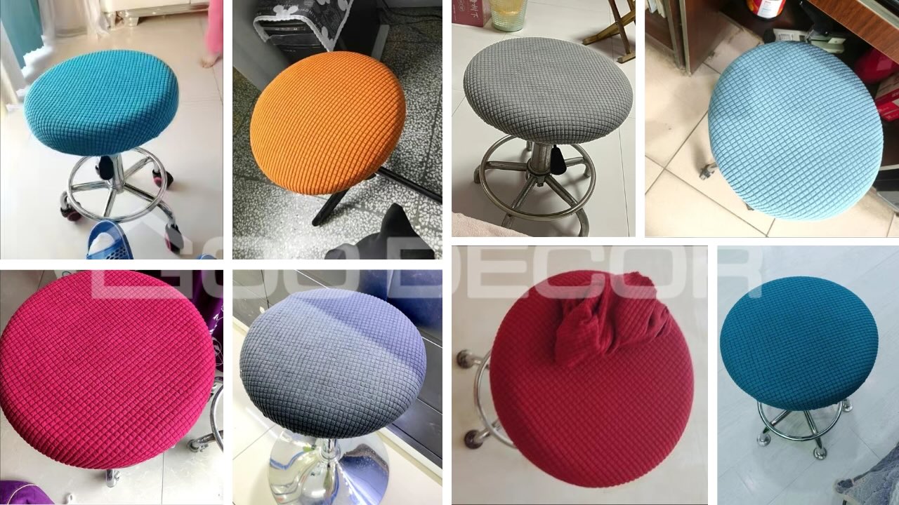 Bọc ghế xoay vải nhung gân co giãn mềm mại GOO Decor
