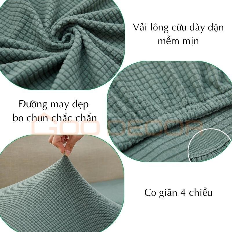 Bọc ghế xoay vải nhung gân co giãn mềm mại GOO Decor