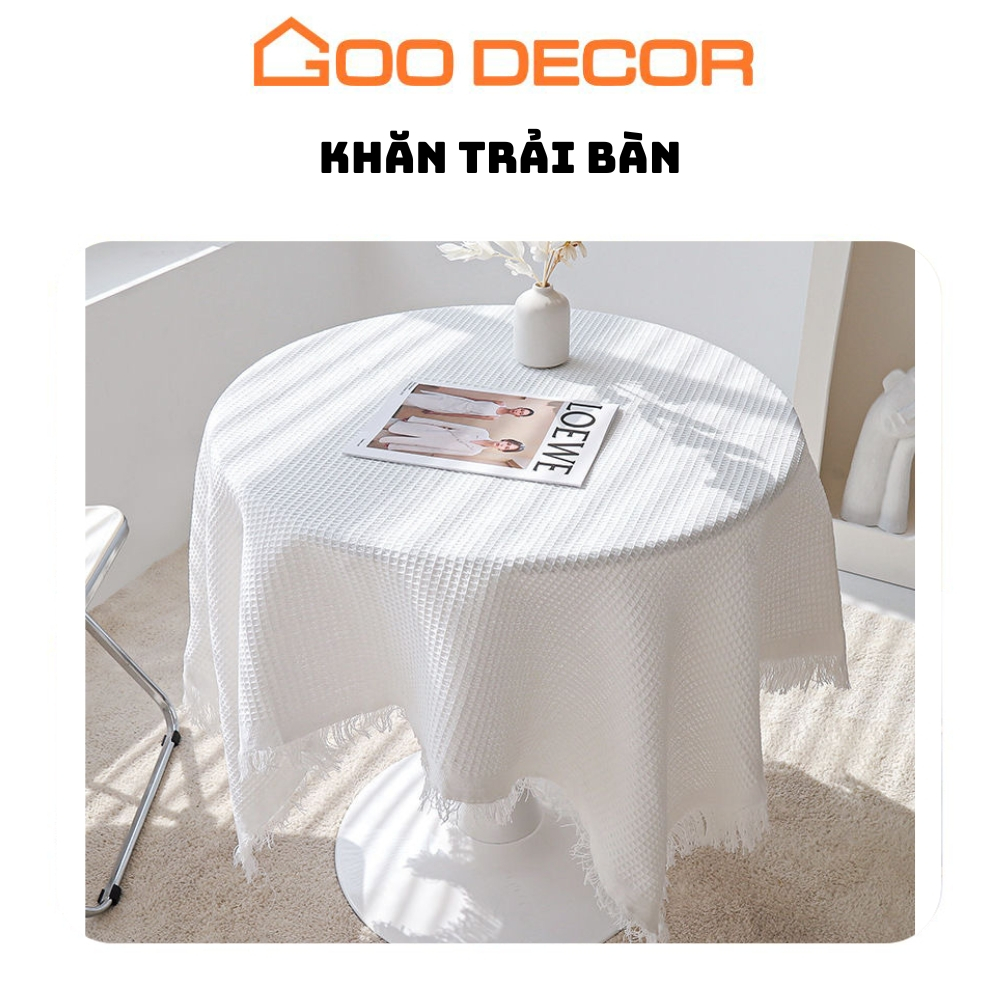 Khăn trải bàn vải dệt 3D vintage cao cấp phong cách Bắc Âu GOO Decor