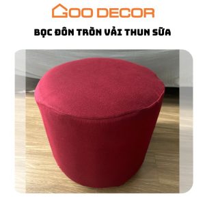 Vỏ bọc đôn tròn bằng vải thun sữa mềm mại co giãn 4 chiều GOO Decor