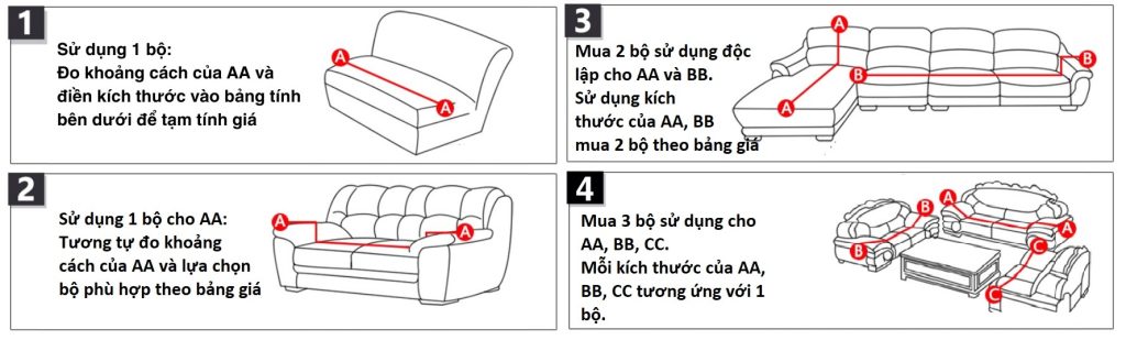 Cách đo kích thước ghế sofa chữ L để đặt may vỏ bọc
