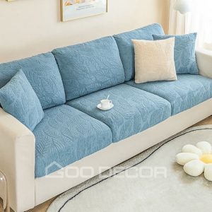 Vải nhung họa tiết lá cao cấp, mềm mịn, sang trọng
