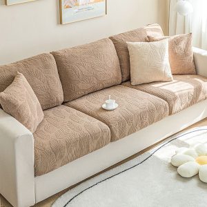 Vải nhung họa tiết lá cao cấp, mềm mịn, sang trọng