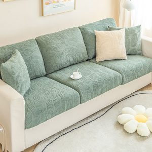 Vải nhung họa tiết lá cao cấp, mềm mịn, sang trọng