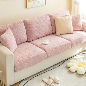 Vải nhung họa tiết lá cao cấp, mềm mịn, sang trọng